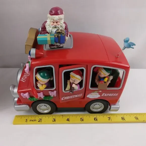 Vtg Action Musical Santa on Delivery Moving Music Box "Santa Is Coming to Town" - Picture 10 of 15